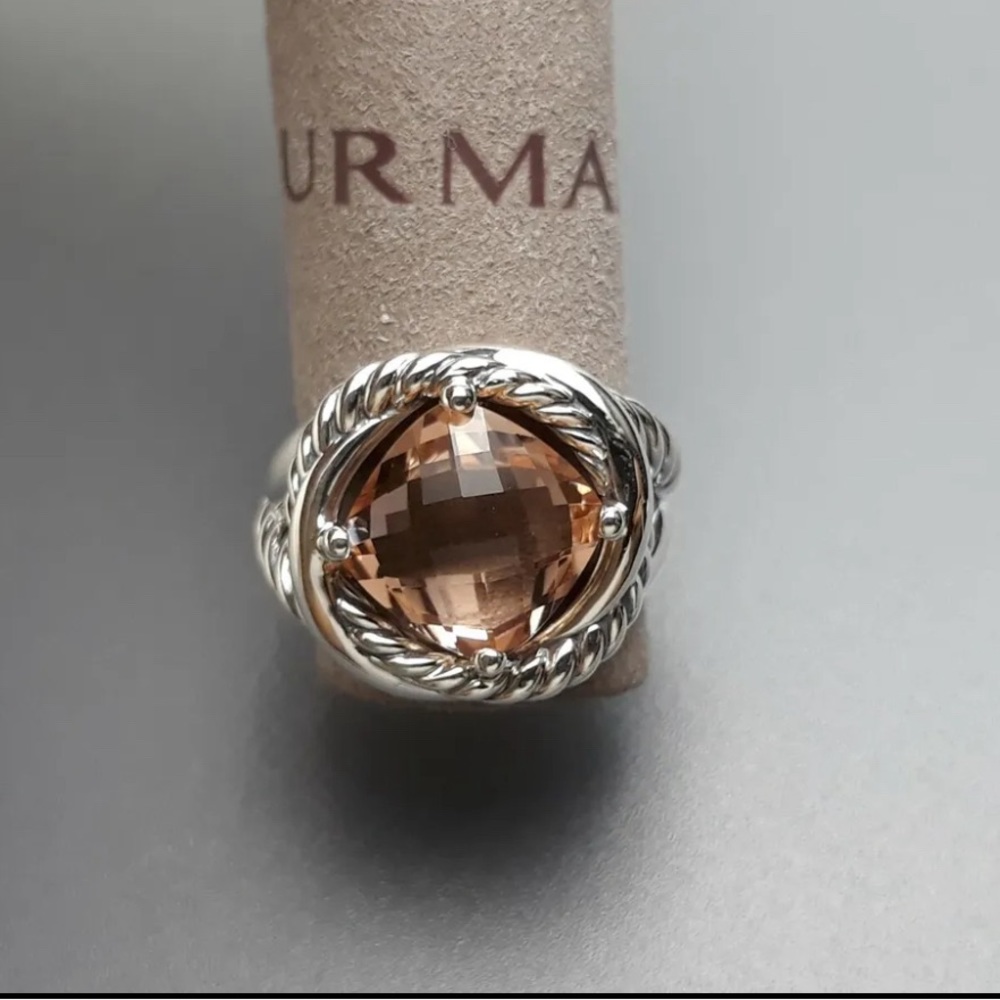 David Yurman Morganite Infinity Ring - Size 8